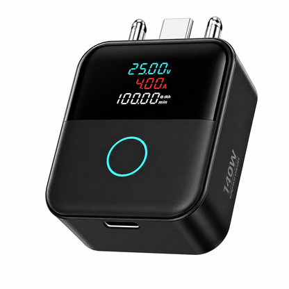 Voltia — Adattatore Ricarica 140W con Display e Spegnimento Automatico