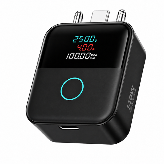 Voltia — Adattatore Ricarica 140W con Display e Spegnimento Automatico